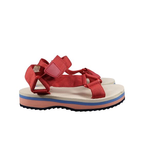 Zara Shoes Kids 33 Sport Sandals Platform Adjustable Straps Platform Red Pink - Picture 1 of 11